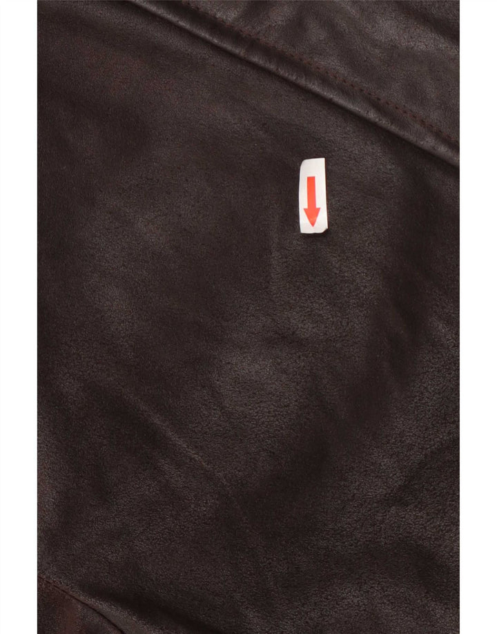 Vintage Veste en cuir femme IT 44 Marron moyen