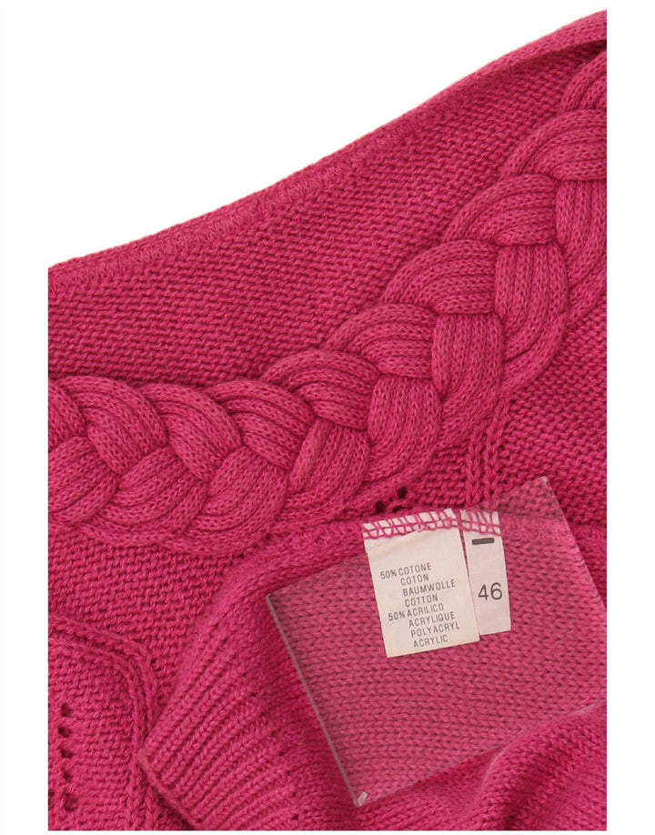 VINTAGE Womens Oversized Vest Tank Top IT 46 Large Pink Cotton