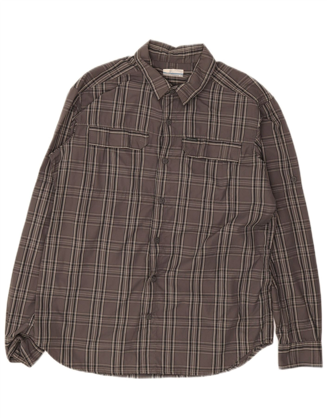 Columbia Chemise Homme Gris Moyen Plaid Nylon