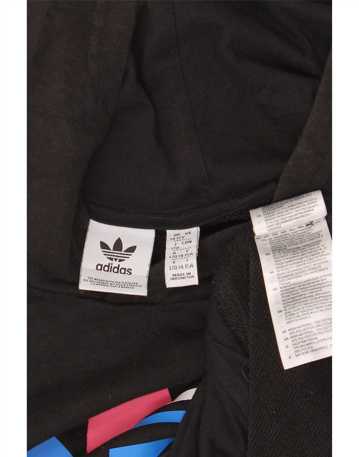 ADIDAS Pull à capuche graphique pour garçon 14-15 ans Noir Coton