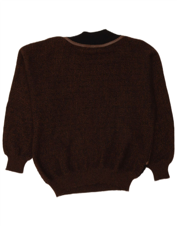 De Pietri Pull col V pour homme en laine color block Marron Large