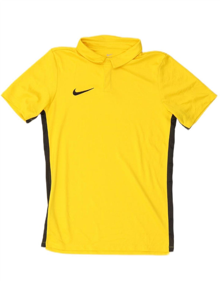 NIKE Mens Dri Fit Polo Shirt Small Yellow Colourblock Polyester