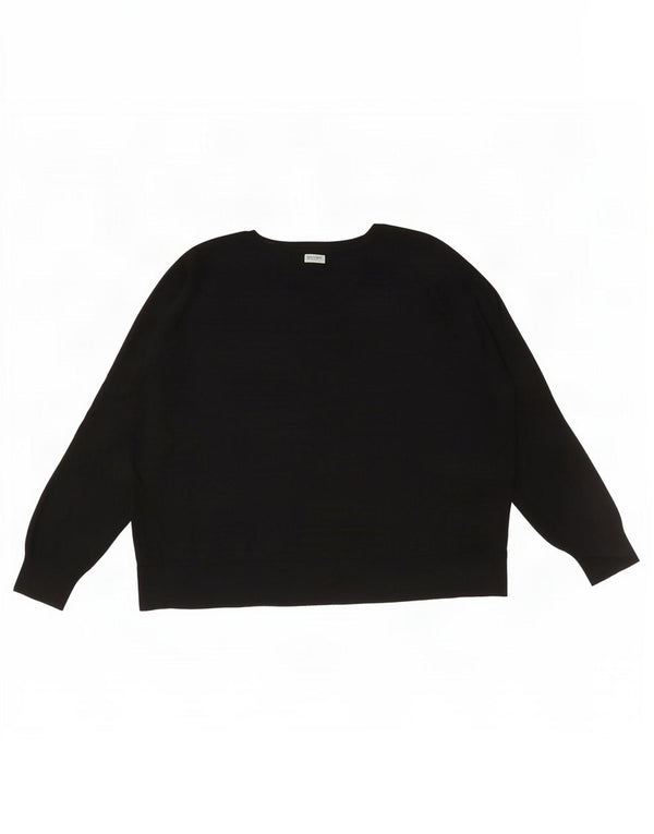 Zara Pull surdimensionné à col rond pour femme UK 10 Petit Noir