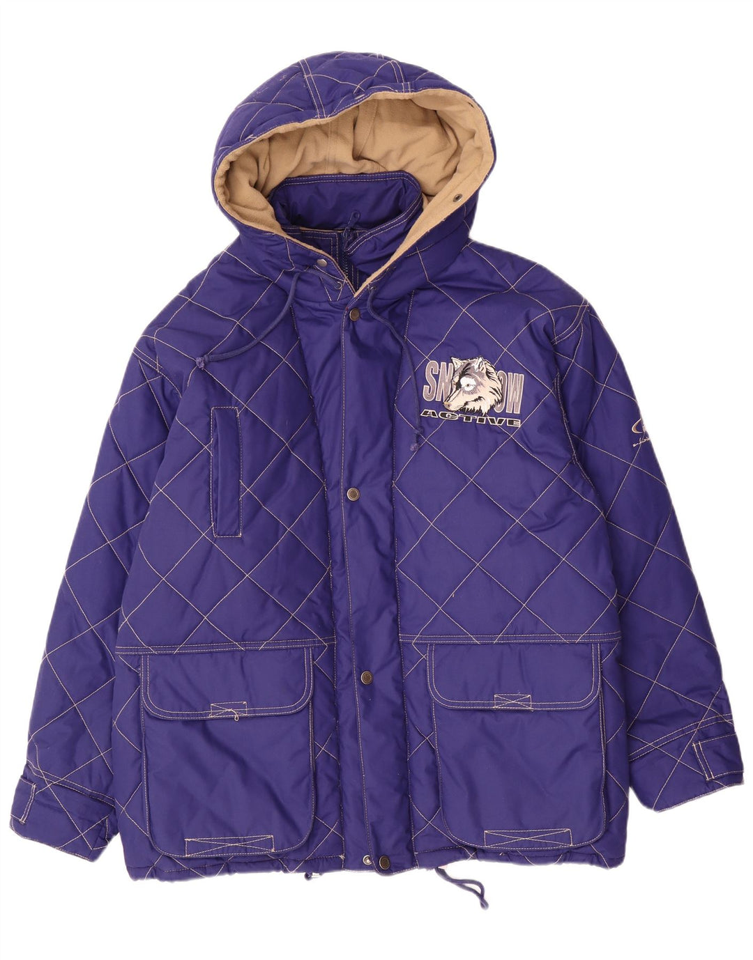 veste matelassée à capuche vintage pour hommes UK 42 XL Polyester violet