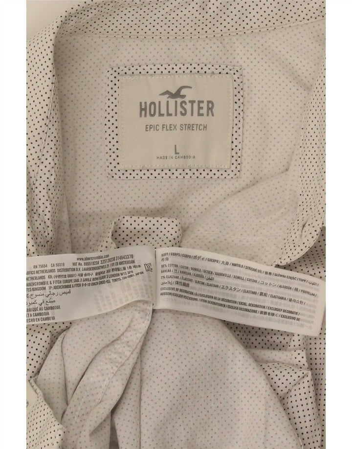Hollister Chemise Homme Large Blanc Spotted Cotton
