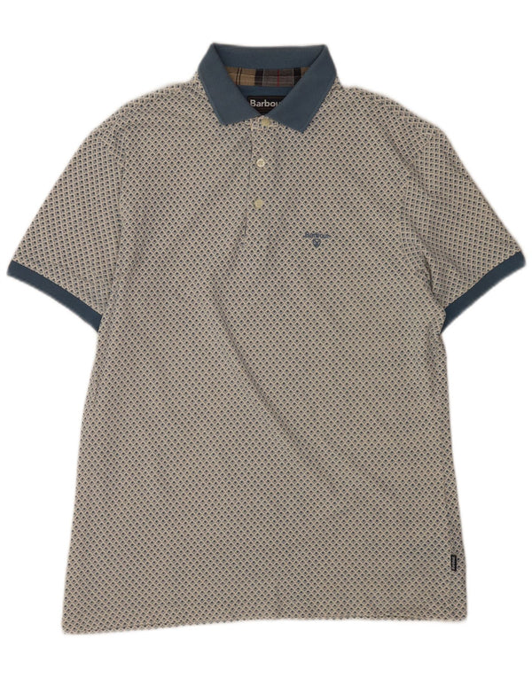 Barbour Polo Homme Grand Bleu Géométrique Coton