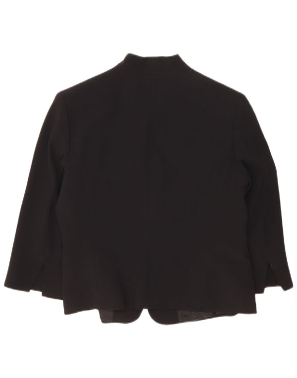 Perte by Krizia Veste blazer à manches 3/4 pour femme 1 bouton UK 14 Noir moyen