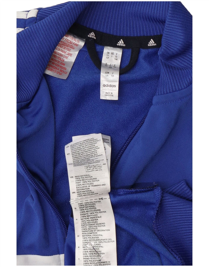 Adidas Veste de Survêtement Garçon 13-14 Ans Bleu Colorblock Polyester