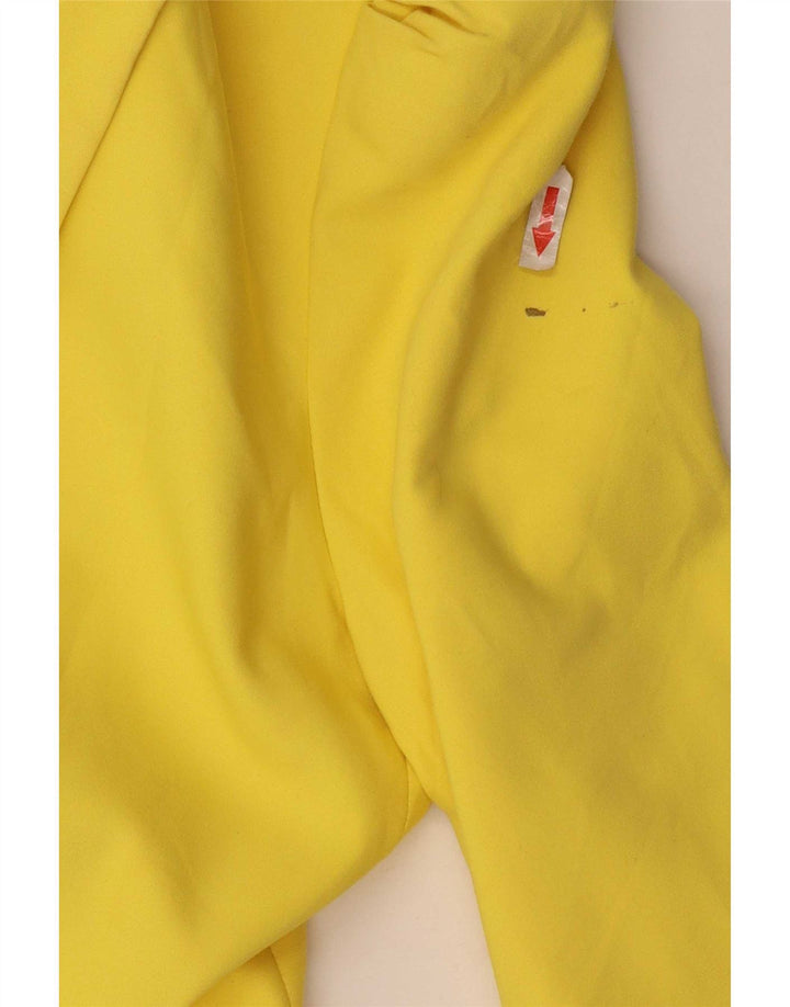 Zara Veste Blazer 1 Bouton Femme UK 12 Polyester Jaune Moyen