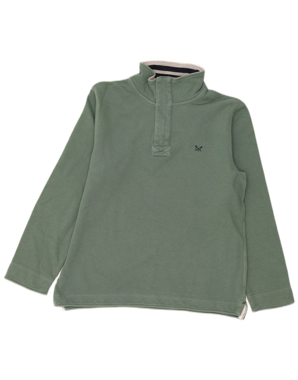 Crew Clothing Sweat-shirt coupe classique avec fermeture éclair 1/4 pour homme Vert moyen