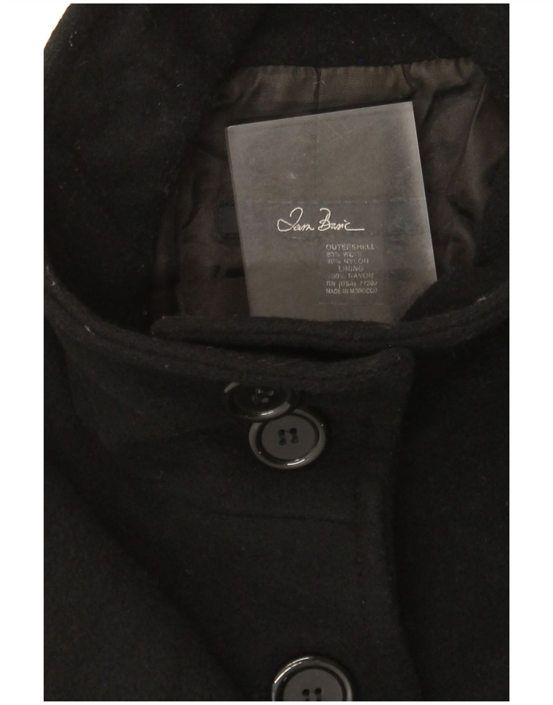 Zara Femme Pardessus UK 12 Laine Noir Moyen