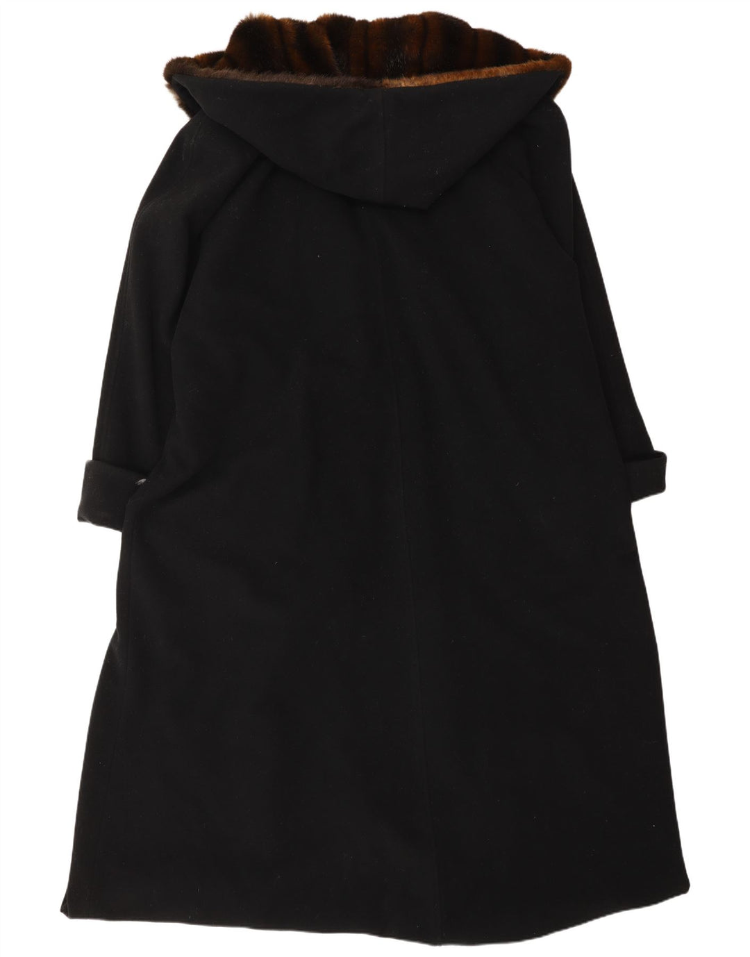 Michele Boyard Manteau surdimensionné à capuche pour femme UK 12 Laine noire moyenne