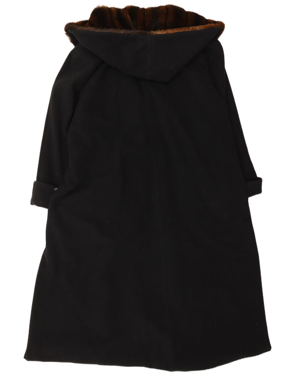 Michele Boyard Manteau surdimensionné à capuche pour femme UK 12 Laine noire moyenne