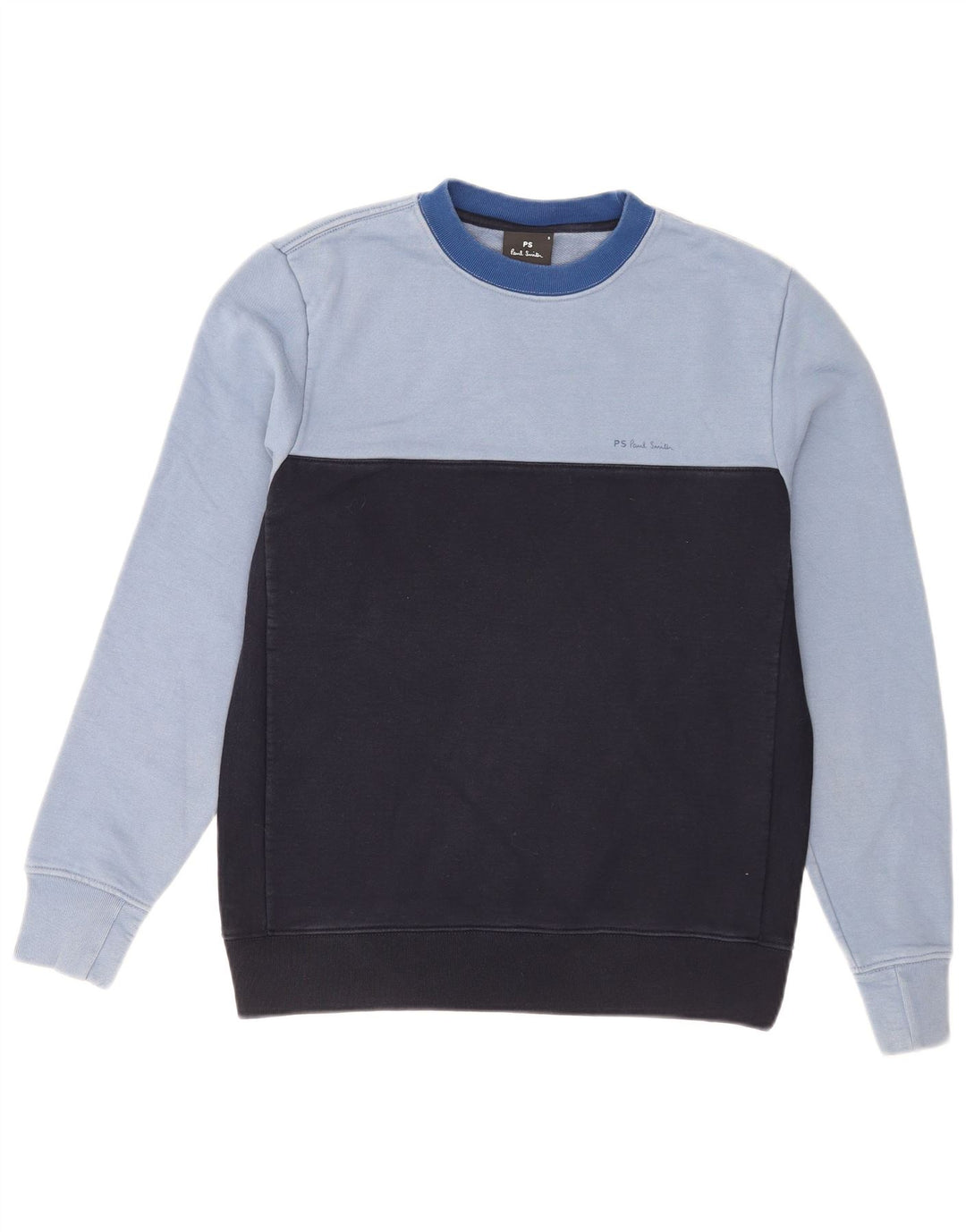 Paul Smith Sweat-shirt coupe classique pour homme en coton bleu color block Small