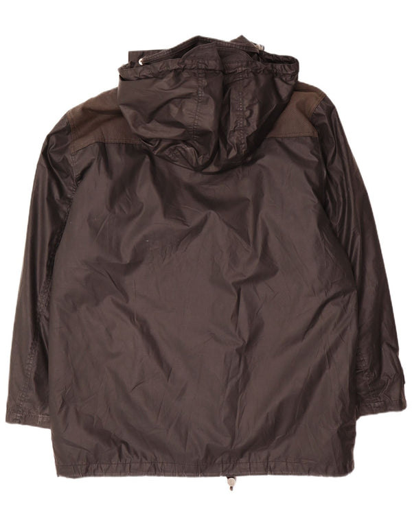 Diadora Veste à capuche en coton ciré pour homme UK 40 Large Noir Coton