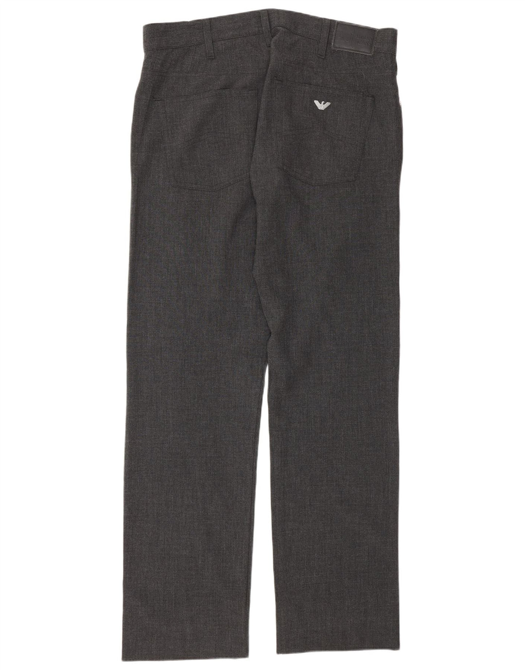 Armani Pantalon décontracté droit pour homme W36 L32 Gris Polyester