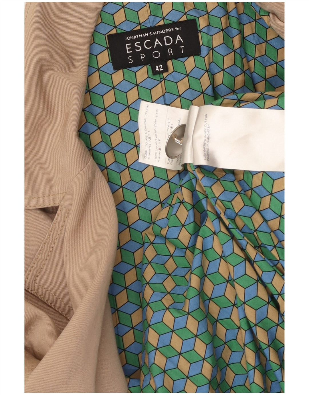 ESCADA Trench Femme EU 42 Large Beige Lyocell