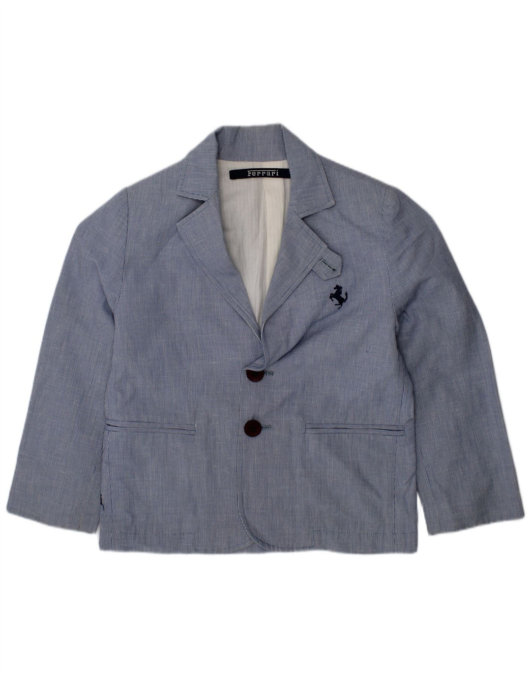Ferrari Veste blazer à 2 boutons pour garçon 3-4 ans Bleu à fines rayures