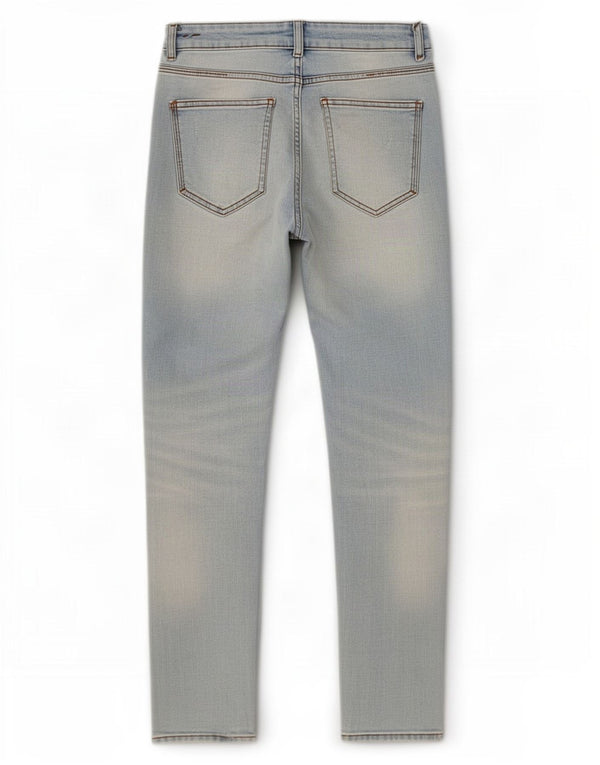 Zara Jean fuselé en détresse pour homme EU 38 Small W30 L29 Bleu Coton