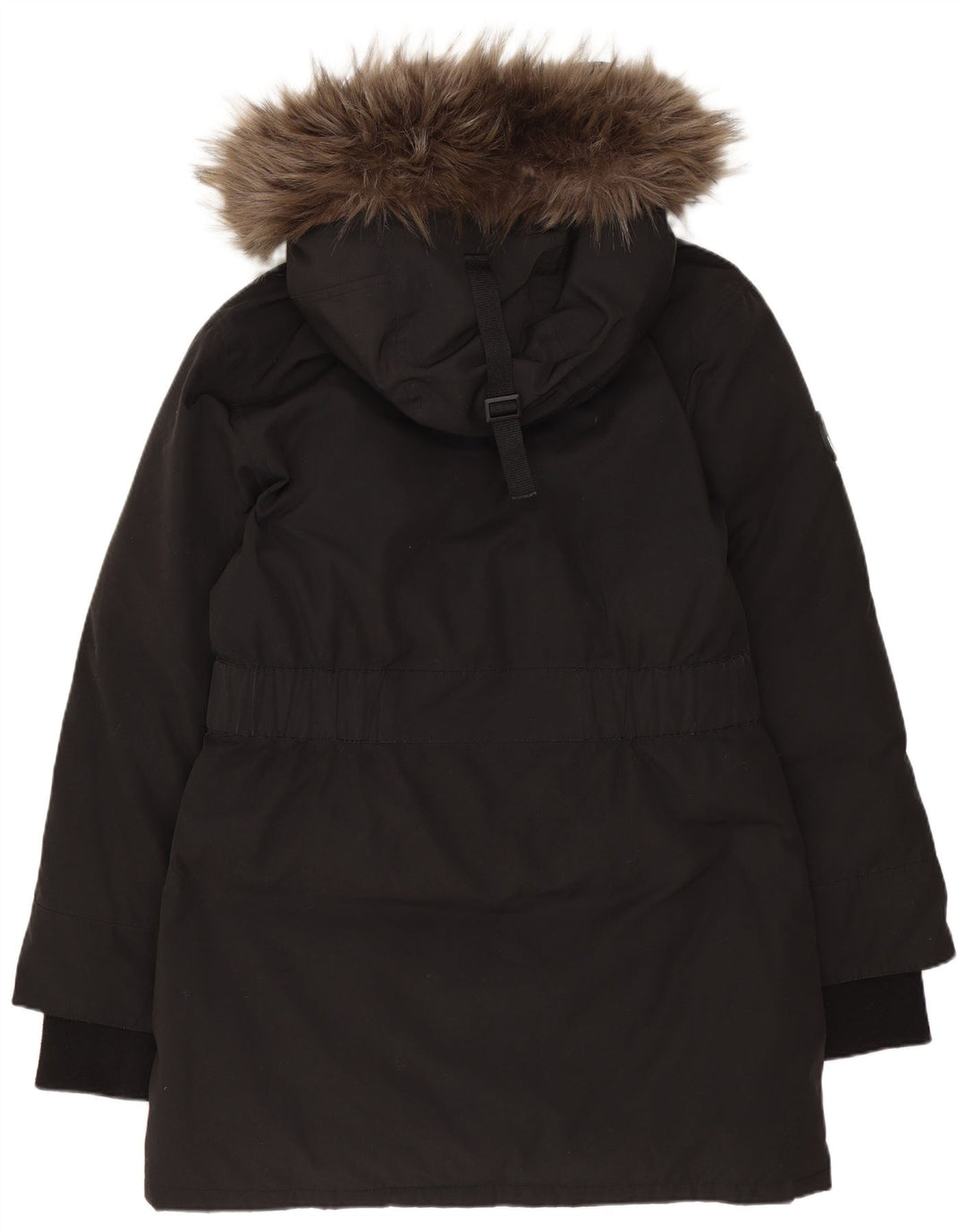 Superdry Manteau matelassé à capuche surdimensionné pour femme UK 10 Petit Noir Polyester