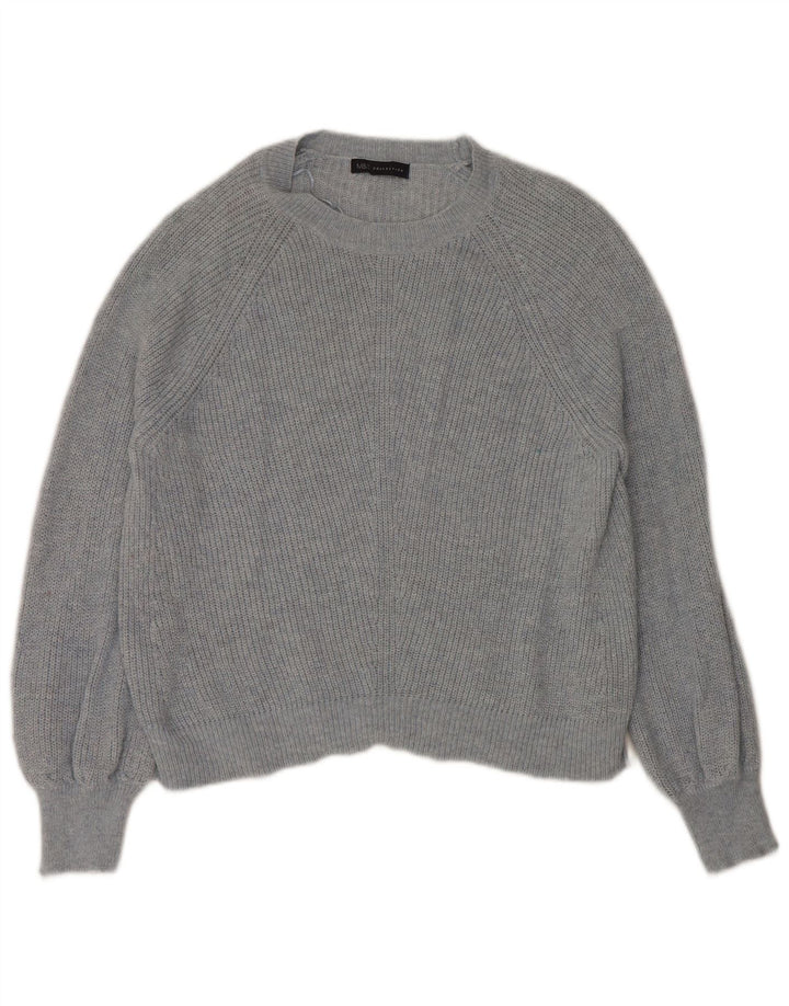 Marks & Spencer Pull col bateau pour femme UK 16 Large Bleu Polyamide