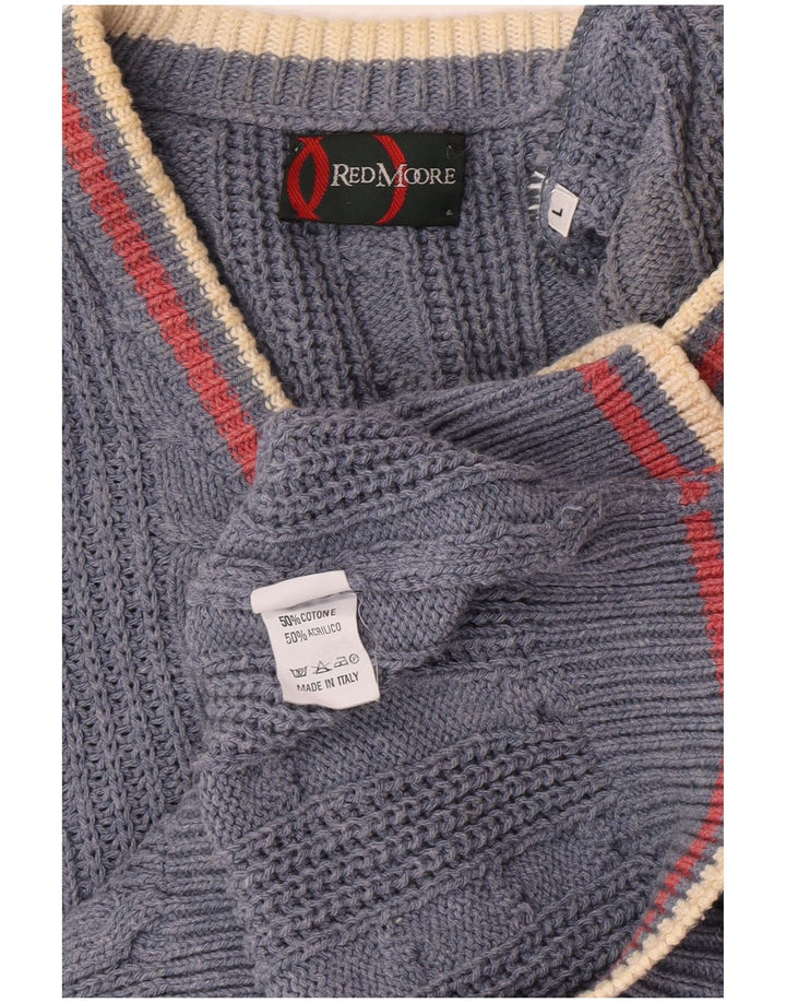 vintage Mens Vest Débardeur Grand Coton Bleu