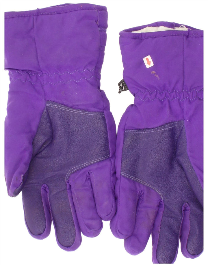 vintage Womens Graphic Ski Gants Grand Violet