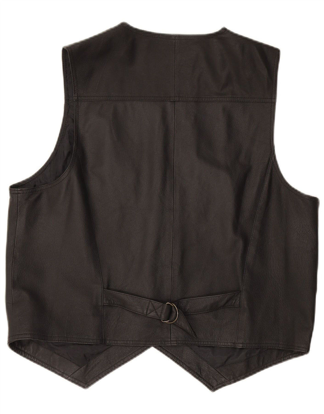 JOHN F GEE Mens Leather Waistcoat UK 38 Medium Black Leather