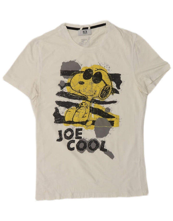 ICEBERG T-Shirt Graphique Homme Blanc Moyen Coton
