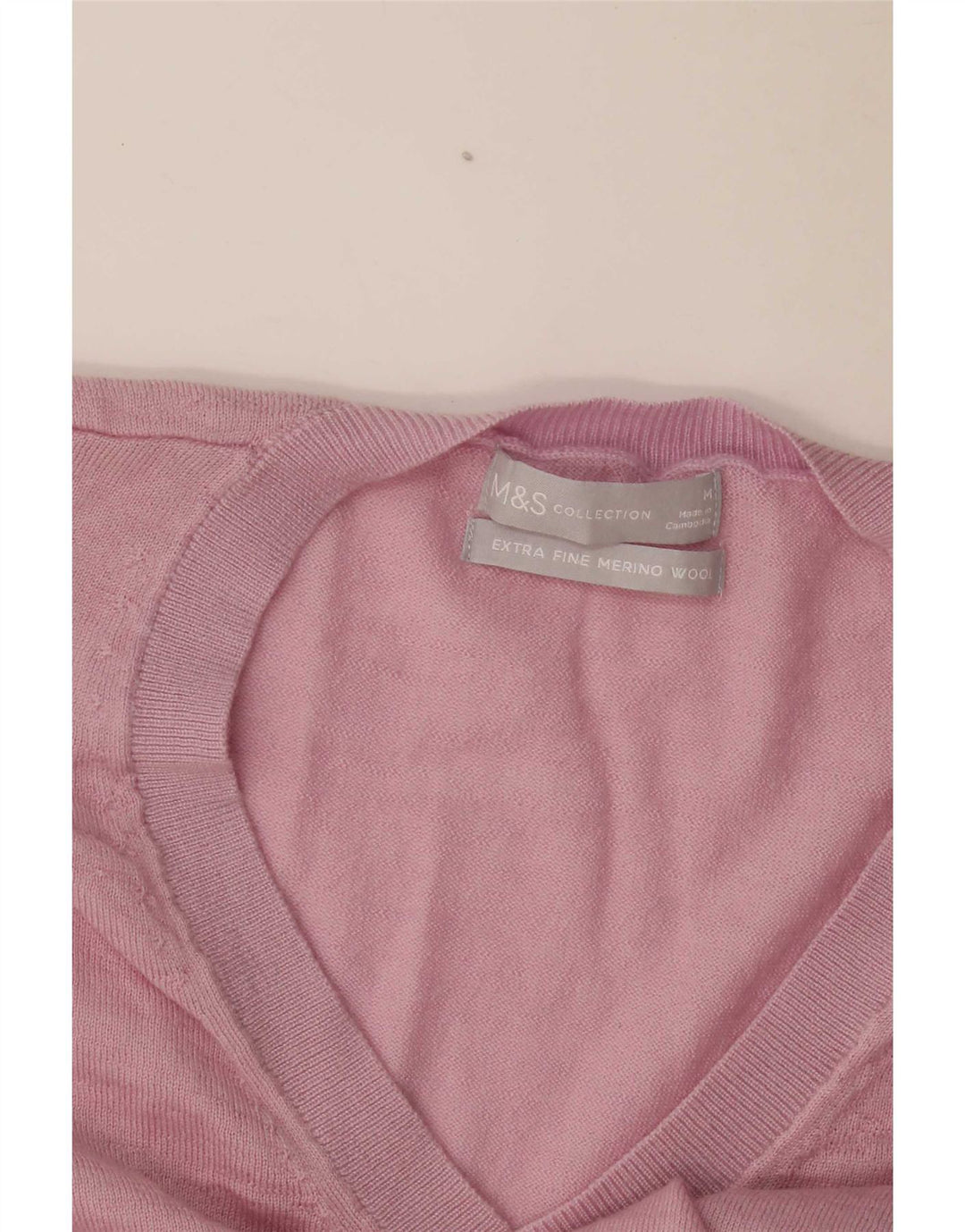 Marks & Spencer Pull surdimensionné à col en V pour femme UK 14 Rose moyen