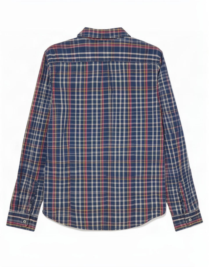 Napapijri Chemise Slim Fit Geographic Homme Bleu Moyen Carreaux Coton