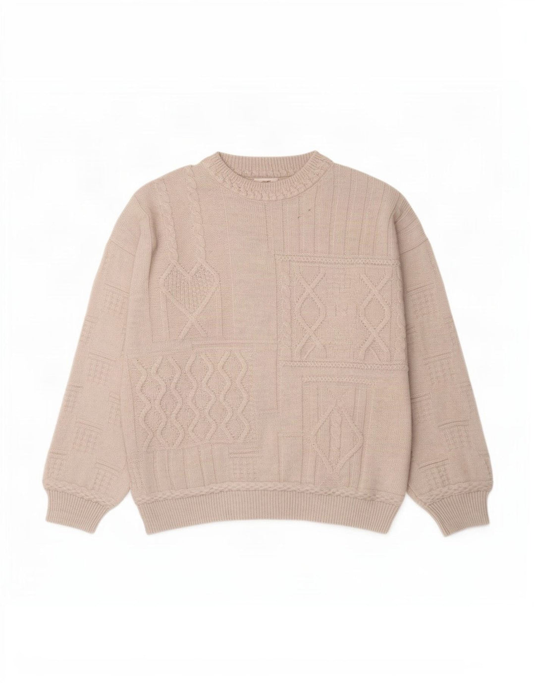 Paco Calvari Pull ras du cou pour homme IT 50/52 Blanc moyen géométrique