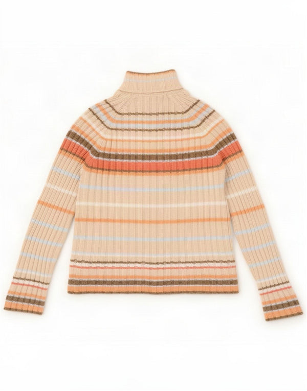 Marks & Spencer Pull cardigan zippé pour femme UK 14 Beige moyen rayé