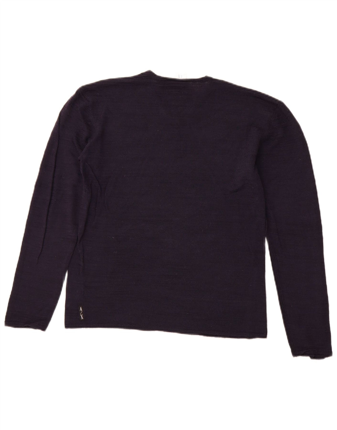 ARMANI EXCHANGE Pull col en V pour femme UK 12 Bleu marine moyen