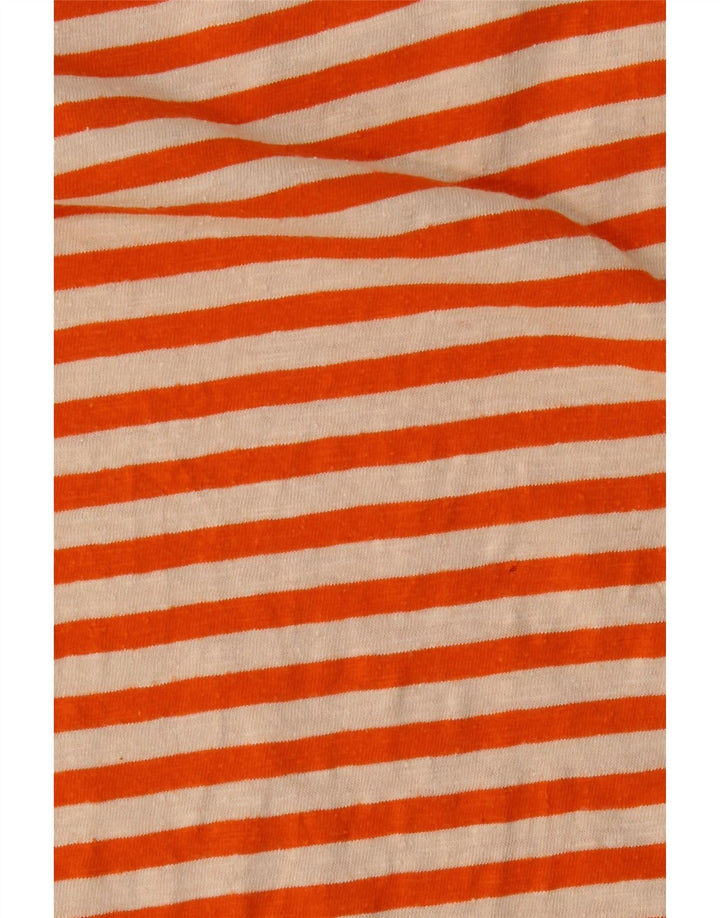 SCOTCH & SODA T-Shirt Femme UK 14 Grand Coton Rayé Orange
