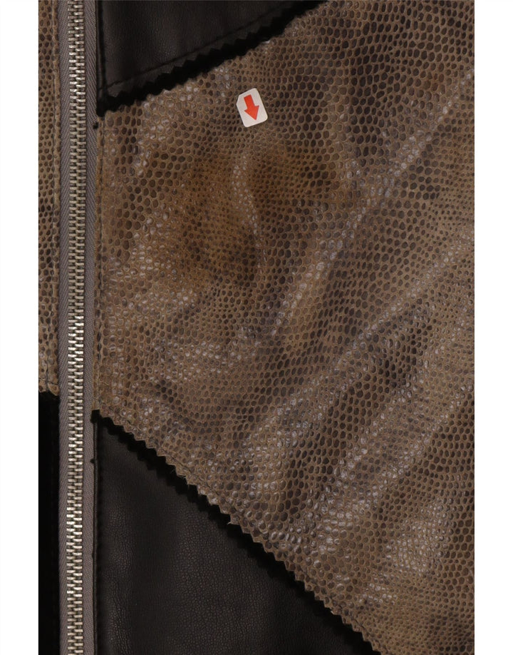 Linea Veste en cuir pour femme EU 46/48 2XL Cuir colour block noir