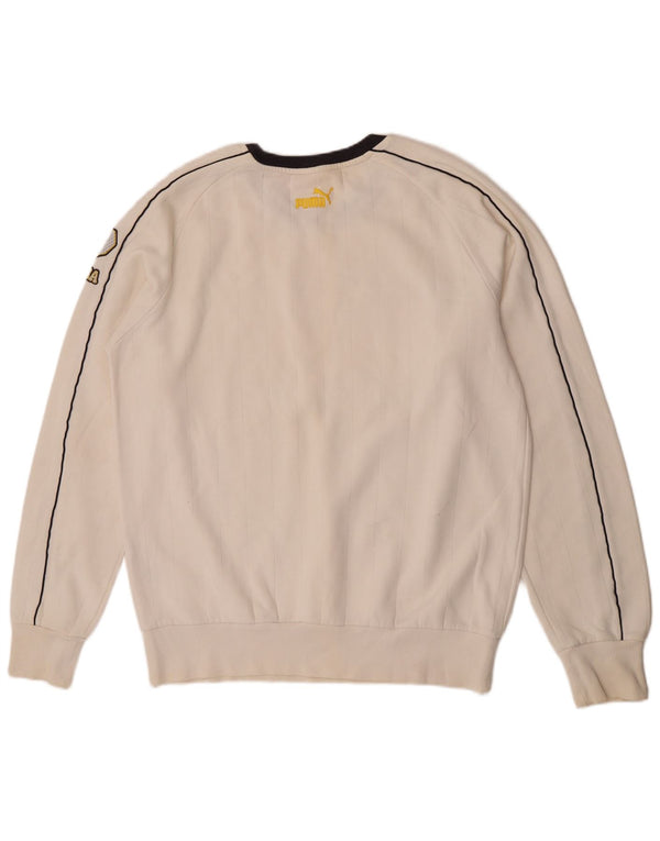 Puma Sweat-shirt graphique pour homme en coton blanc Taille L