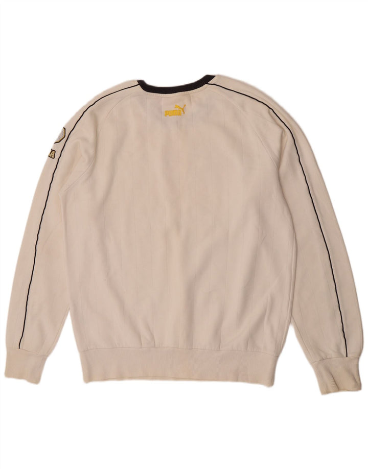 Puma Sweat-shirt graphique pour homme en coton blanc Taille L