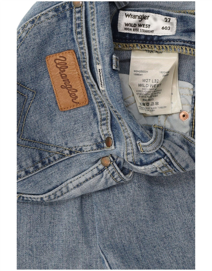 WRANGLER Jean droit taille haute Wild West pour femme W27 L27 en coton bleu