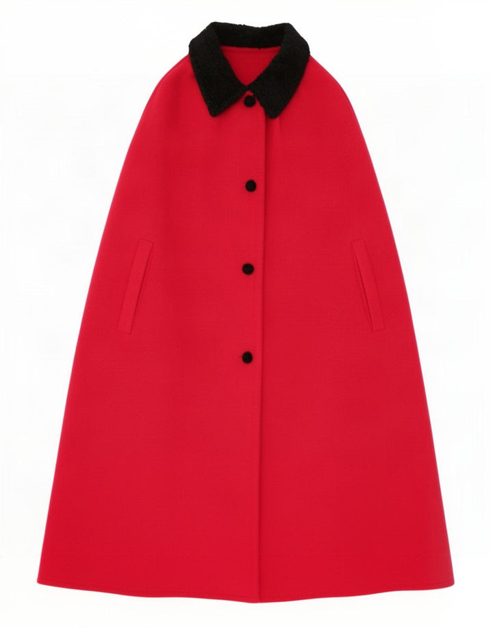 Manteau Cape Femme Vintage Taille Unique Rose