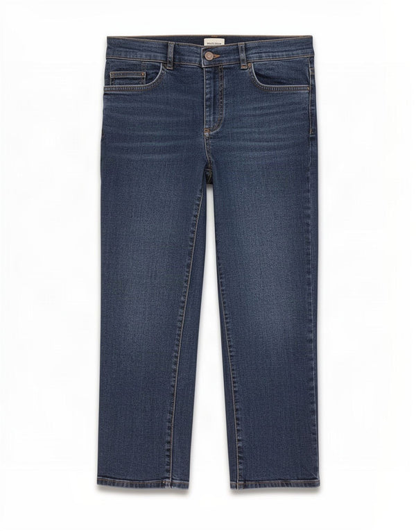 Jean court droit White Stuff pour femme UK 10 Small W28 L23 Coton bleu