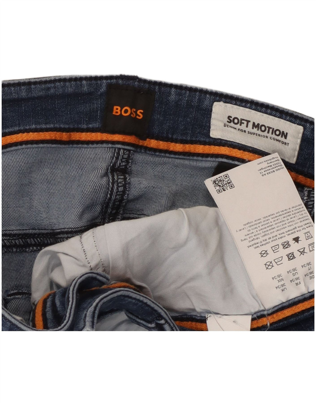 Hugo Boss Femme Jean Slim Soft Motion W36 L34 Bleu Coton