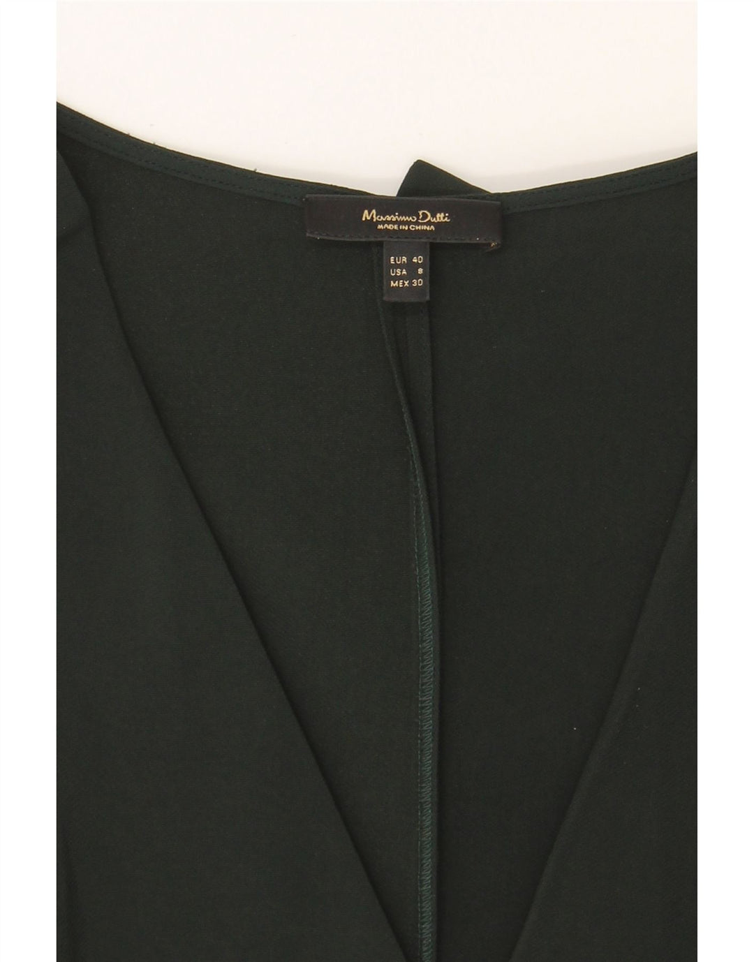 MASSIMO DUTTI Womens Long Sleeve Bodycon Dress EU 40 Medium Green Viscose Vintage Massimo Dutti and Second-Hand Massimo Dutti from Messina Hembry 