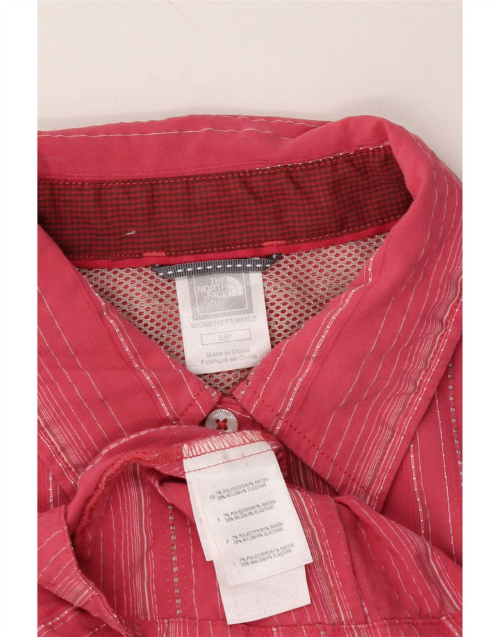THE NORTH FACE Womens Shirt Blouse UK 10 Small Pink Striped Polyester Vintage The North Face and Second-Hand The North Face from Messina Hembry 