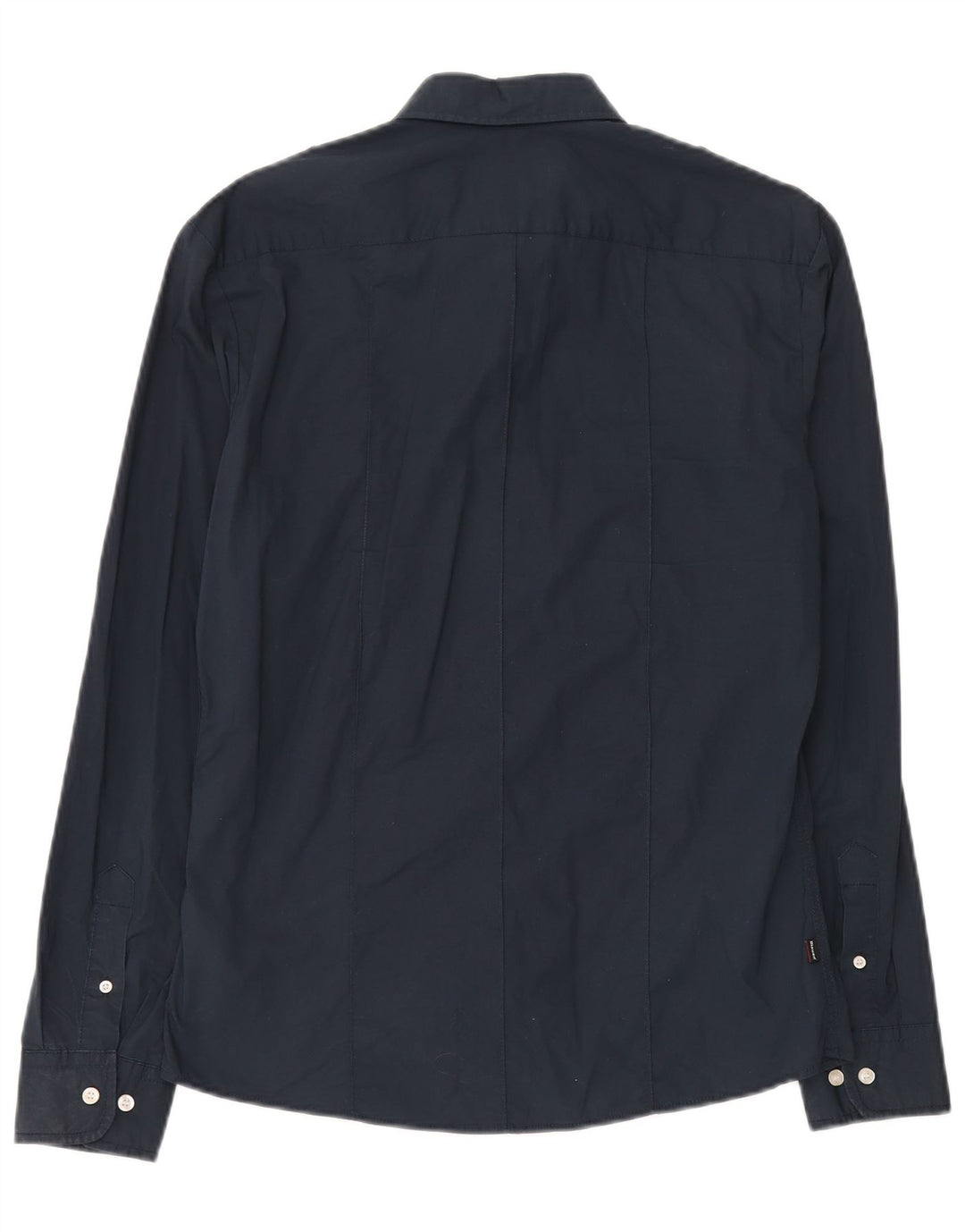 Blauer Chemise Militaire Homme Large Bleu Marine Coton