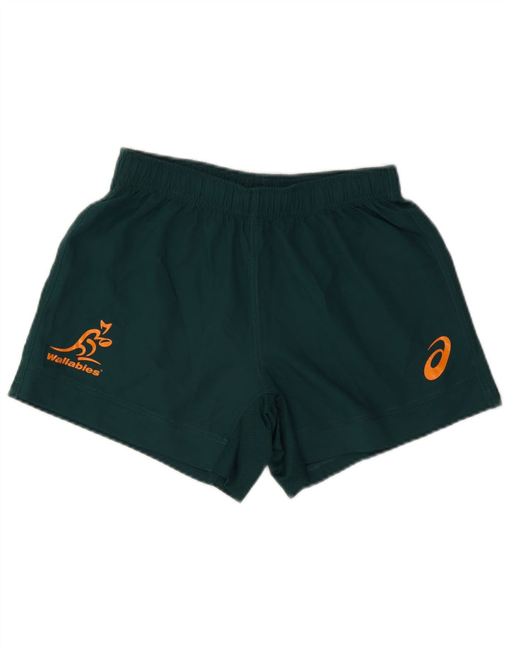 Asics Short de sport graphique Wallabies pour femme UK 12 Vert moyen Polyester