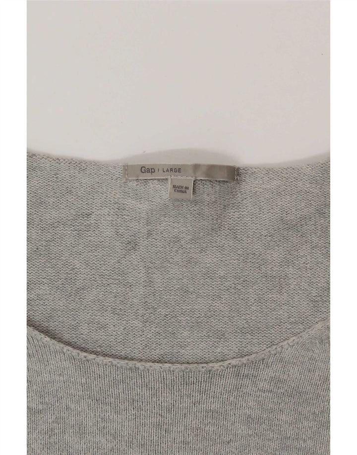 Gap Haut Graphique Femme Manches 3/4 UK 16 Large Gris