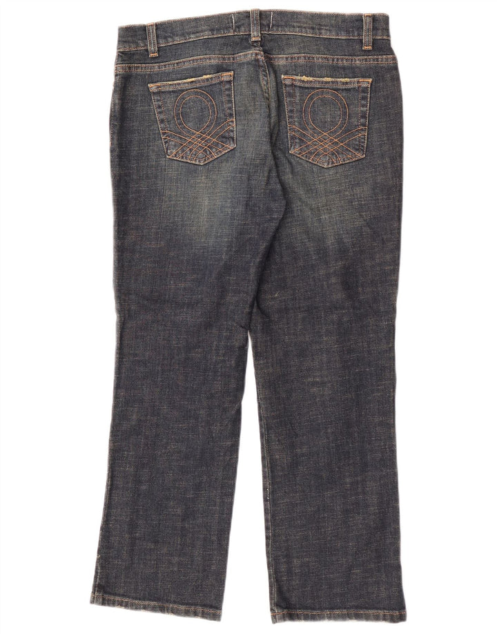 Benetton Jean Court Femme IT 44 Medium W30 L25 Bleu Marine Coton