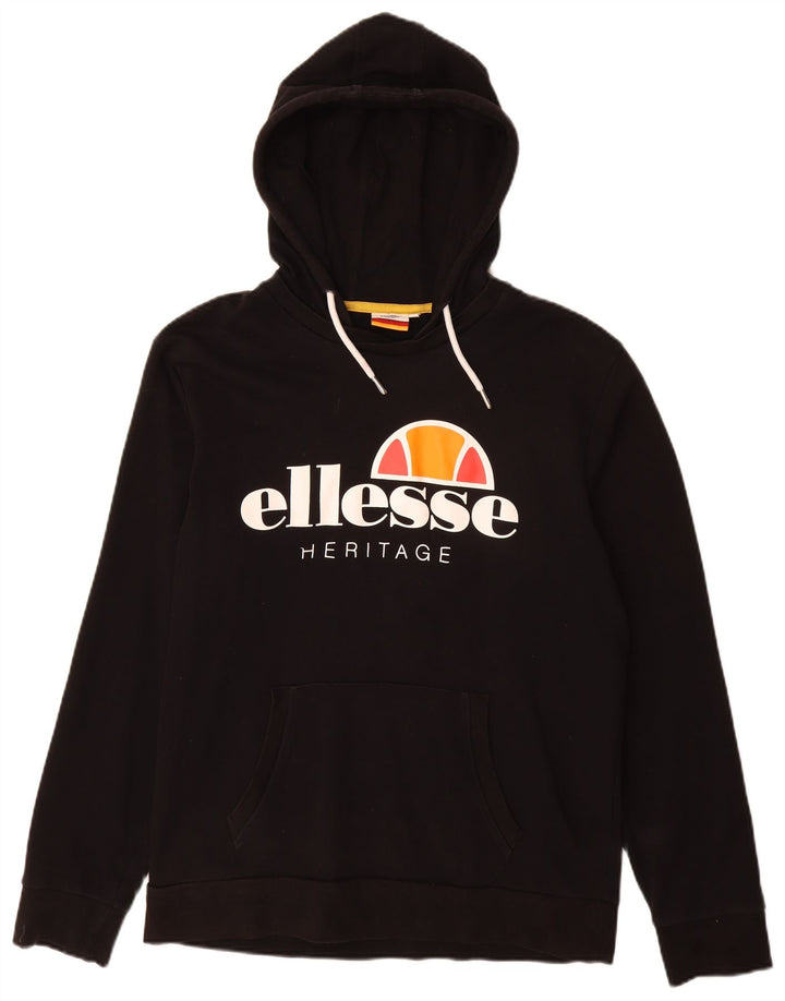 ELLESSE Pull à capuche Heritage Graphic pour homme XL Noir Coton