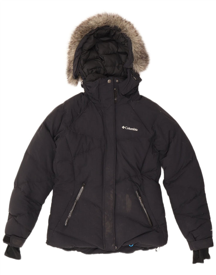 COLUMBIA Veste matelassée à capuche Omni-Heat pour femme UK 10 Small Bleu marine Nylon